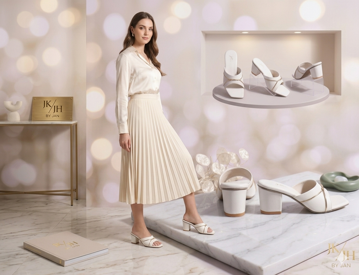 Aura Gold-Twist Block Heel Mules