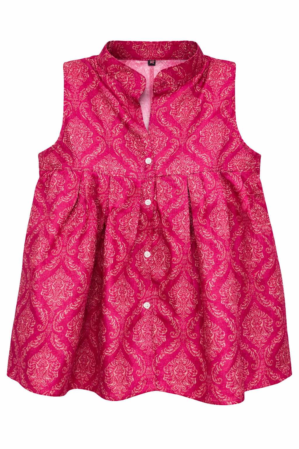 Pink Paisley Sleeveless A-Line Top for Women